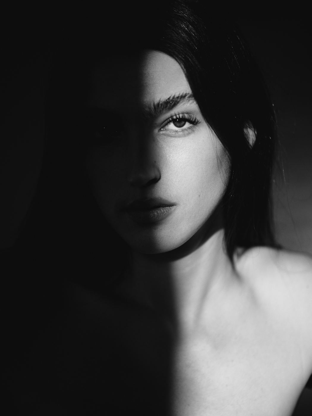 High-contrast black and white beauty portrait by ARMAND, Salt Lake City